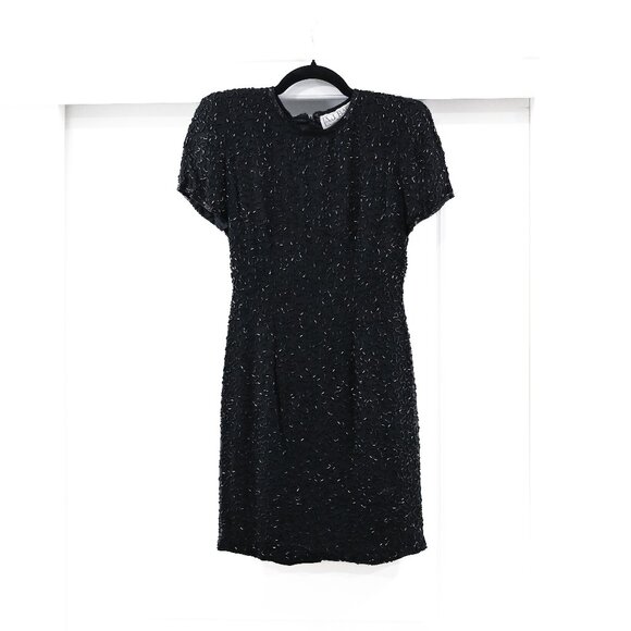 aj bari sequin dress 90s AJ Bari Gold Sequin Silk Shift Dress Modern Size: 2/4